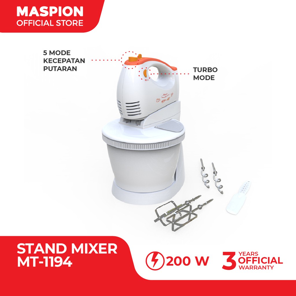 Maspion Stand Mixer Kapasitas 3 Liter MT-1194 - Gambar 3