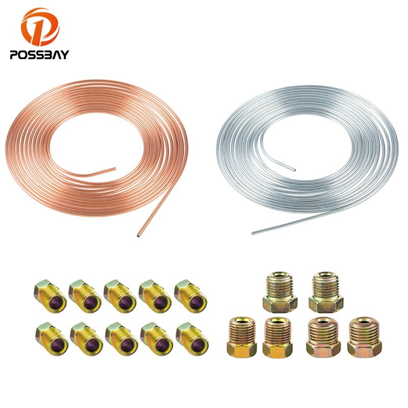 25Ft Car Brake Line CopperNickel Tubing Coil and Fitting Accessory
