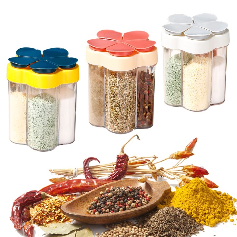 5 In 1 Seasoning Jar Spice Bottle Sealed Lid Multifunctional Flap ...