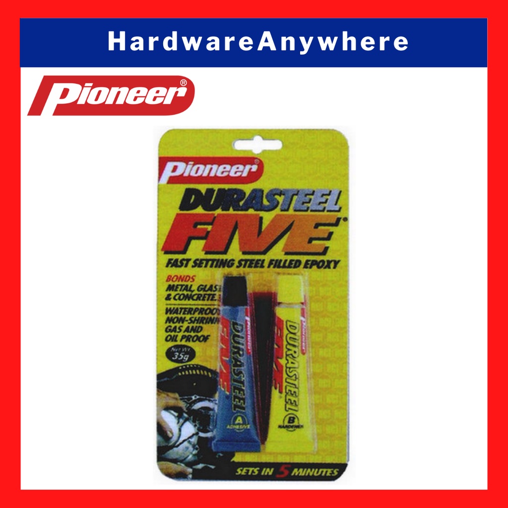 PIONEER Durasteel Five Fast Setting Steel Filled Epoxy Bonds metal
