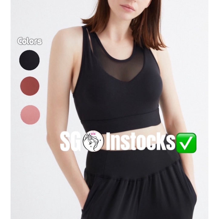 (SG Instocks) CLEARANCE BACK BUCKLE FRONT MESH SPORTS BRA/ YOGA BRA GOOD QUALITY
