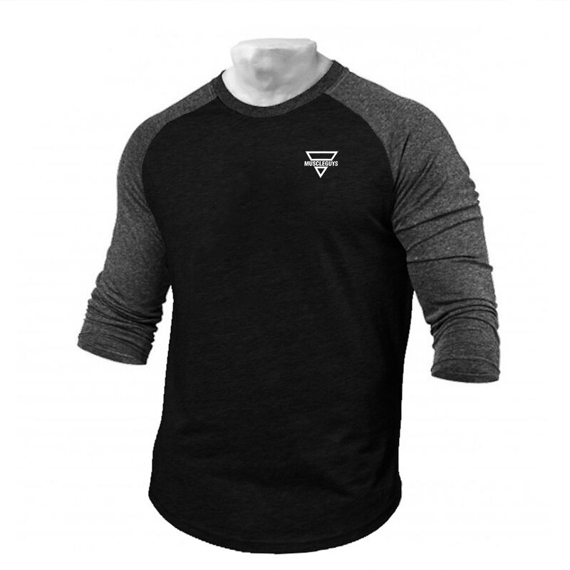 New Fashion Men Brand Clothing Men's Print Casual Shirt Autumn Pullover Men O-Neck Pull Top Men Slim Fit 3/4 Sleeve Shirt