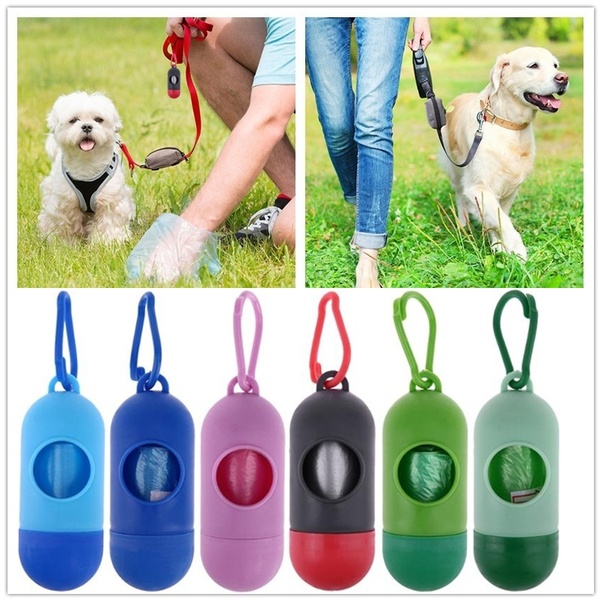 Dog Outdoor Convenient Portable Outdoor Cleaning Bag Portable Pets Trash Bags with Pill Shape Dogs Plastic Bag Dispenser Clean Up Carries for Dogs Pet Shopee Singapore