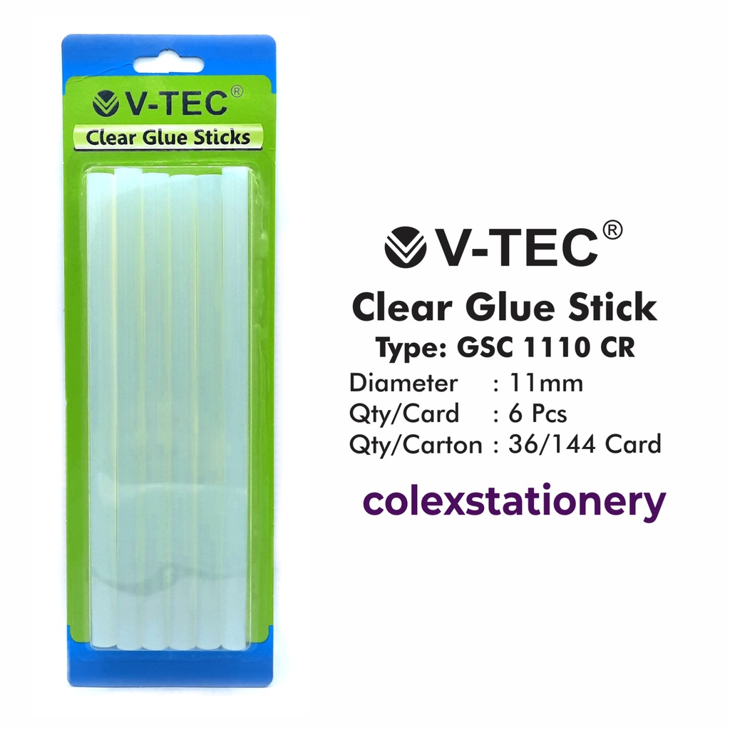 Refill Clear Glue Stick/Refill Glue Shoot Clear Vtec Contents 6pcs