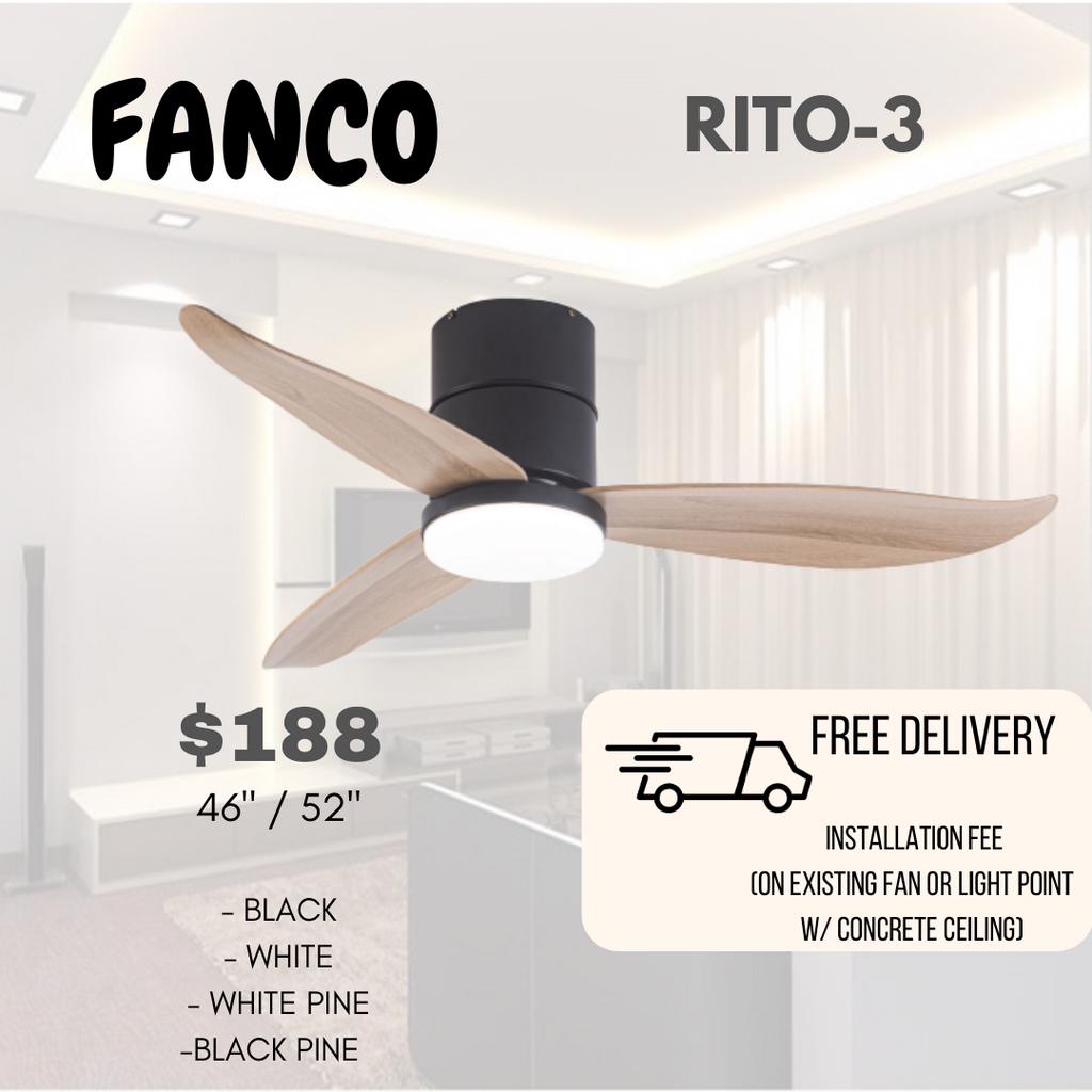 (special installation promo)Fanco rito-3 DC smart ceiling fan tri tone ...
