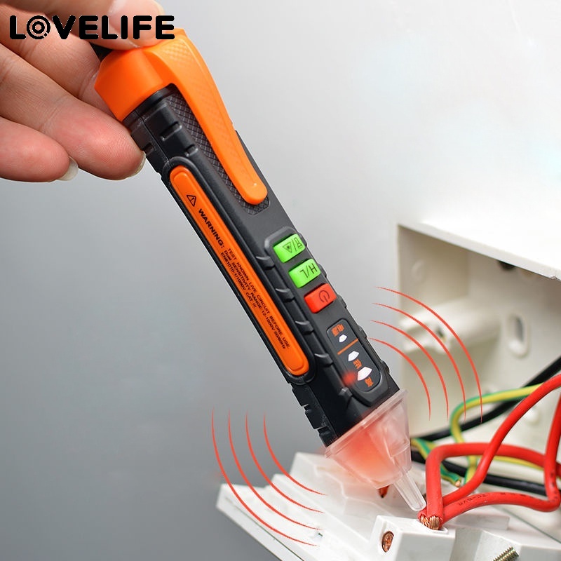 [T100 Non-contact Induction Smart Home Electric Test Pen] [AC Voltage Test Pen, Breakpoint Voltage Detector, 12-1000V] [Infrared Function & Sound & Light Alarm Electric Test Pen]