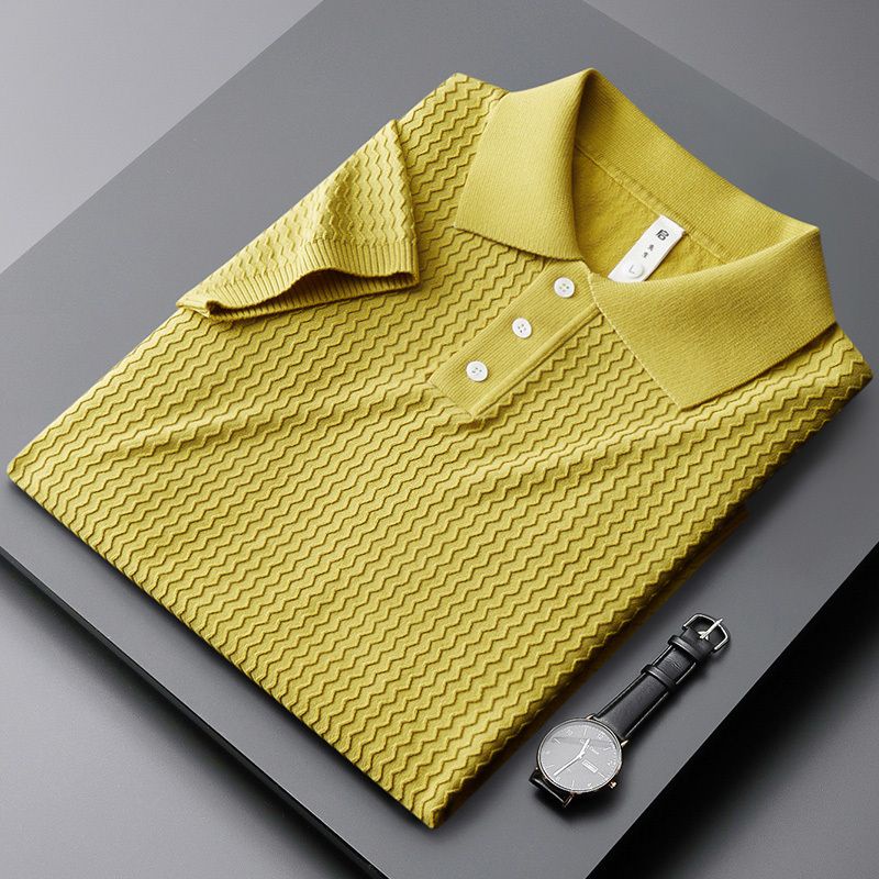 polo Shirt Summer Men's Clothing Fashion Thin Lapel Short-Sleeved T-Shirt Slim-Fit Half-Sleeved Top Business Casual