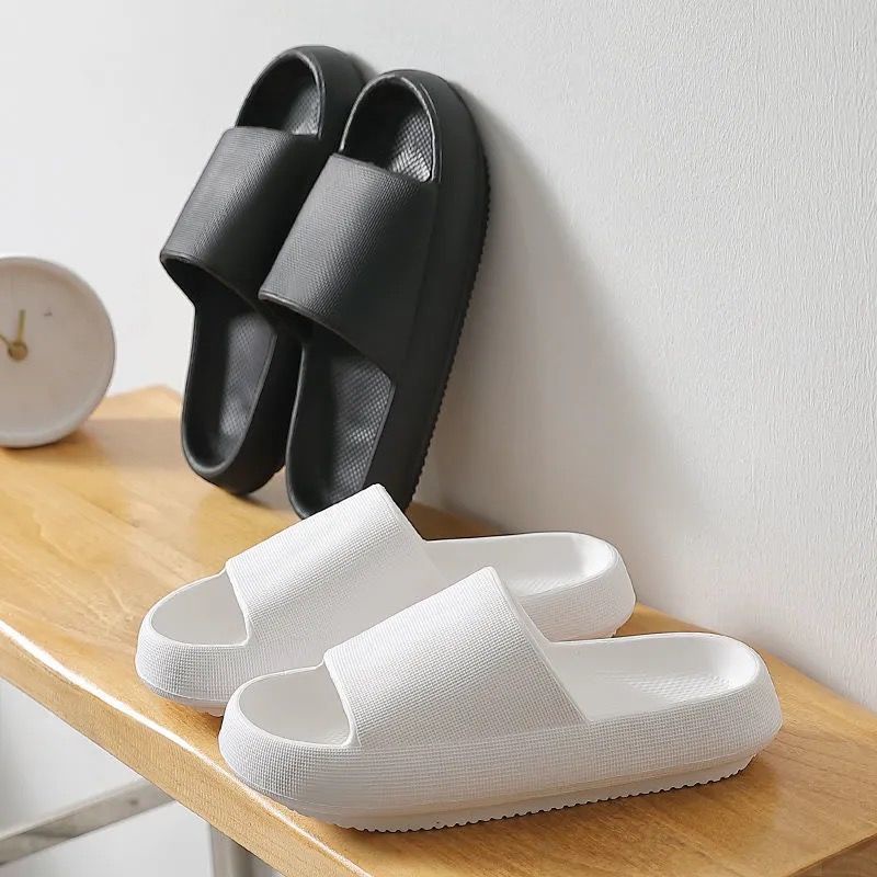 Plain Slippers Bathroom Anti slip Thick Living Room Couple Indoor Slipper Selipar Viral