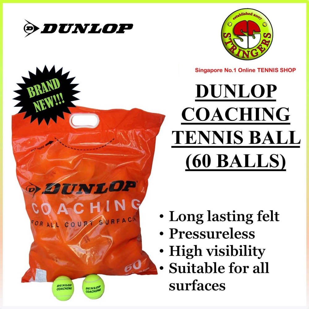 Dunlop Coaching Tennis Ball (60 balls) Shopee Singapore