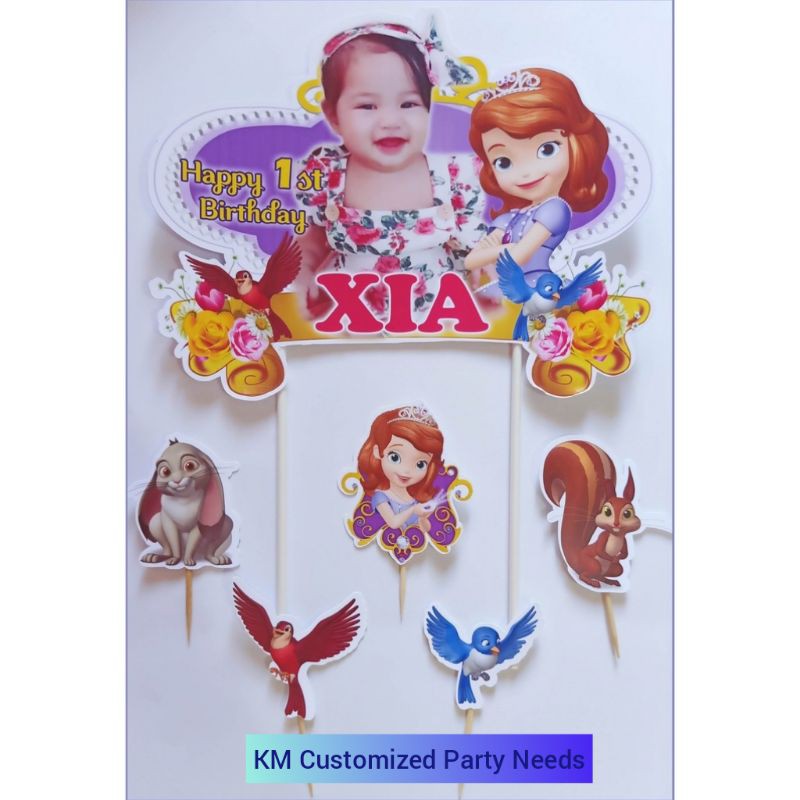 Sofia The First Customized Cake Topper (with Photo,Name and Age ...