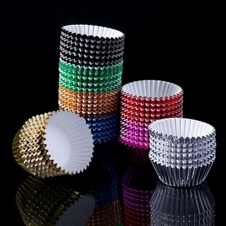 50pcs Foil Cupcake Liners with Lids Heat Resistant 5.5oz Aluminum Cake Cups  Portable Foil Baking Cups Round Aluminum Muffin Liners Cupcake Holders