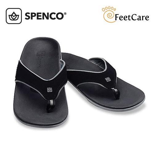Spenco Men's Yumi Flip Flop Slipper Carbon Pewter Orthopaedic