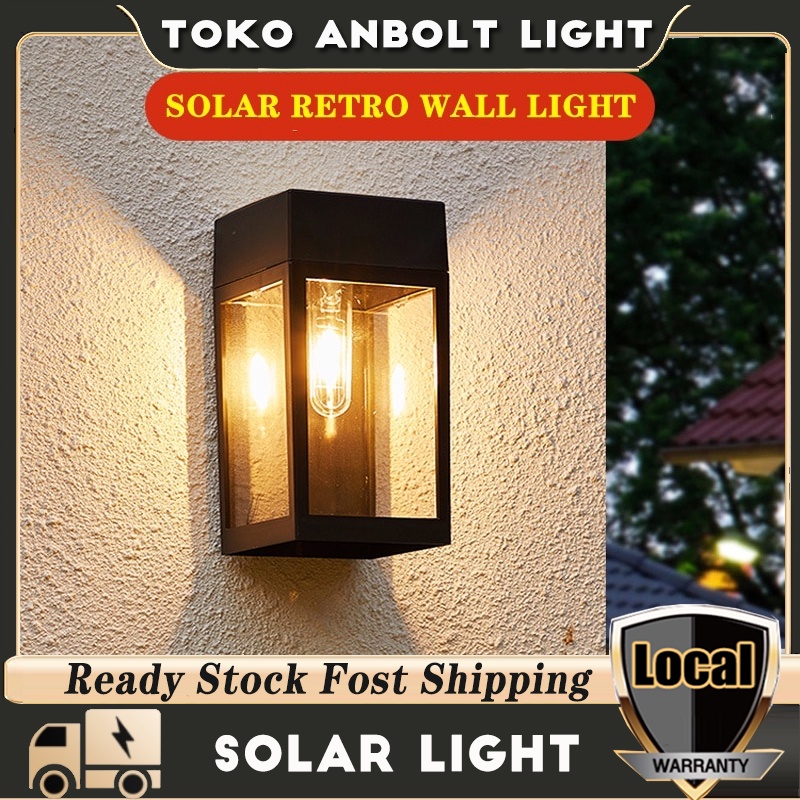 2PCS Solar Wall light Outdoor Garden Decoration Warm Light Auto ON/OFF ...