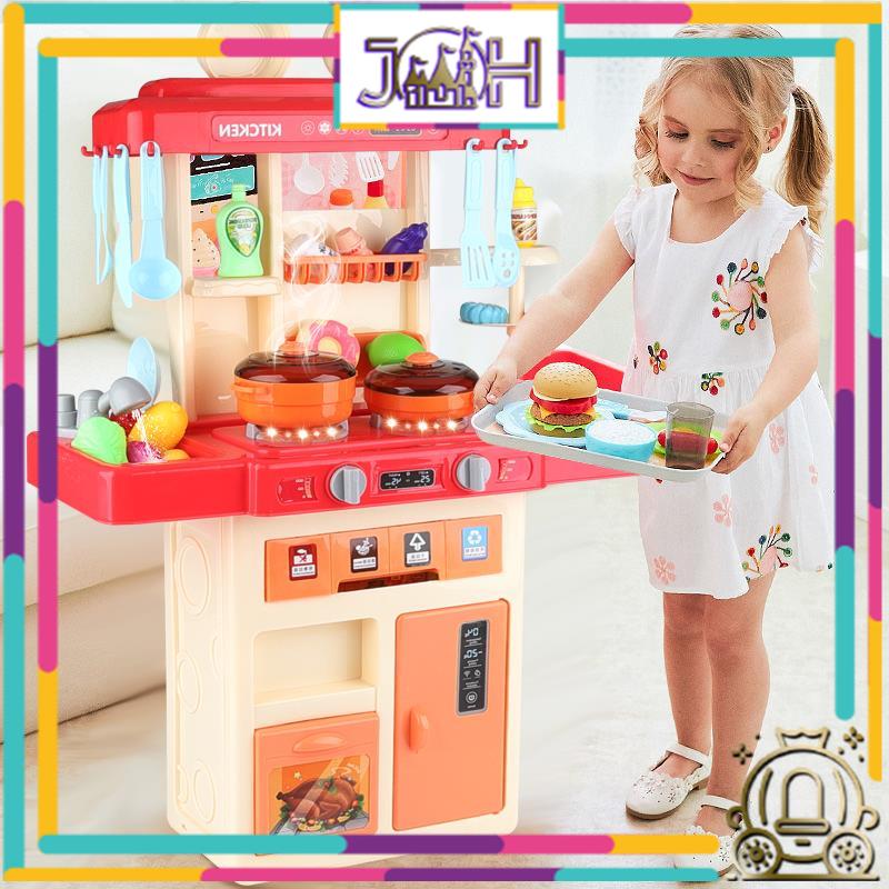 Kitchen Cooking Toys 73cm Big Kitchen Kids Pretend Play Set Dapur Kids Toys Shopee Singapore