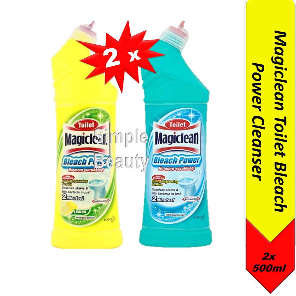 Magiclean Toilet Bleach Power Cleaner Regular / Lemon, 500ml , Bundle