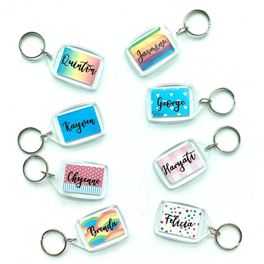 Personalized name key on sale rings