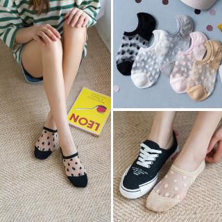 1 Pair Women's Floral Lace Fishnet Ankle Socks Cotton Stretch Hollow Out  Dress Sock For Women