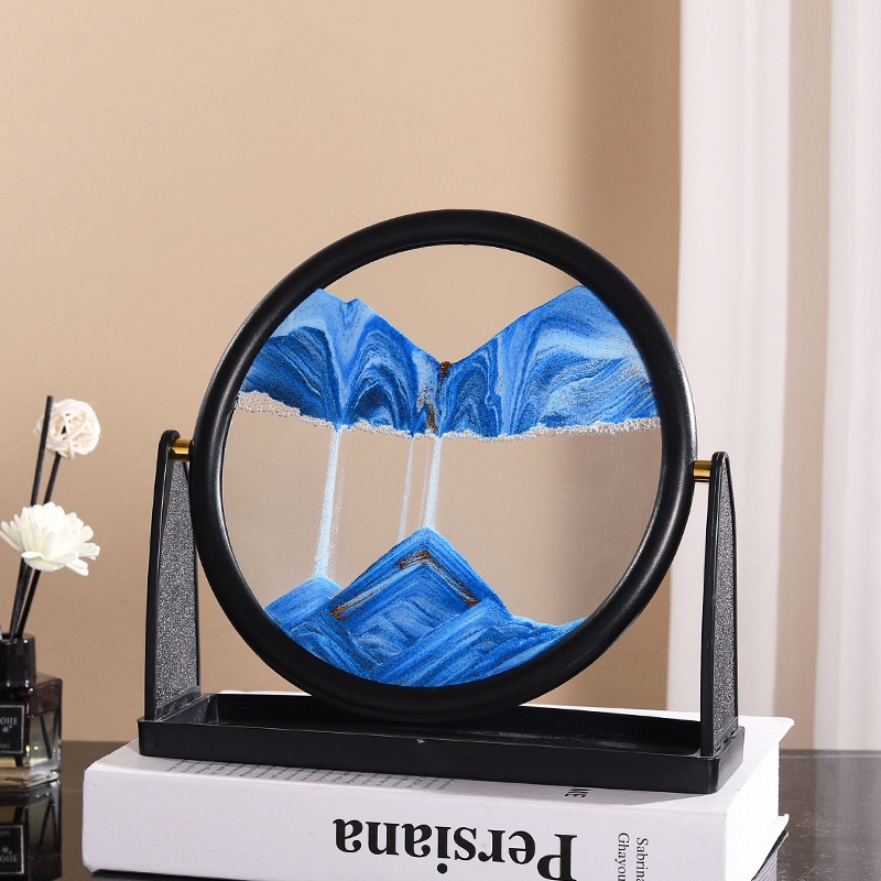 [Toronto2] 6 styles Moving Sand Art Picture Creativy Extravagance 3D Quicksand Paintings Living Room Home Gifts Decorative Handicrafts Office Desktop Glass Hourglass