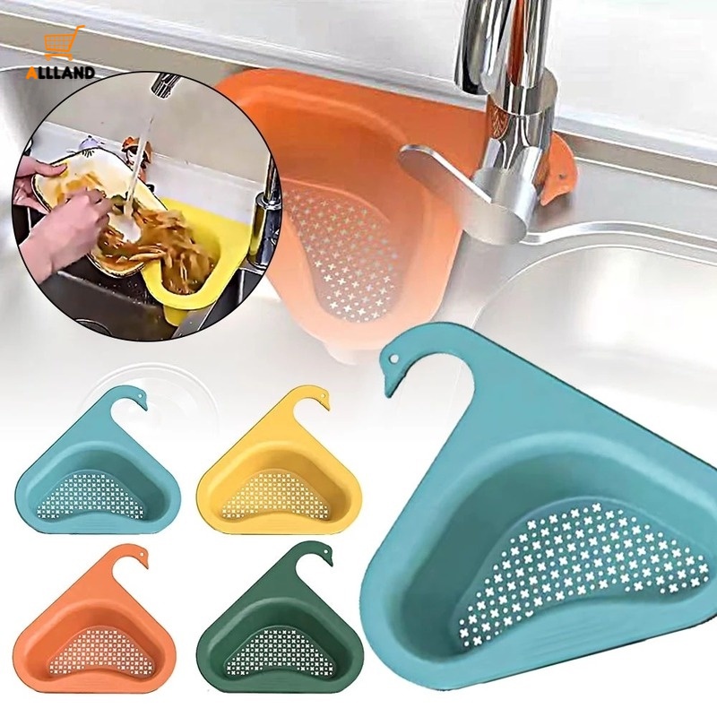 Triangular Kitchen Sink Strainer Basket - PP Plastic With Suction Cup, Modern