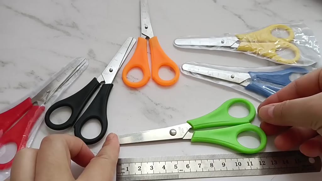 【JY】Safety scissors, Scale ruler stainless steel scissors, hand tools ...