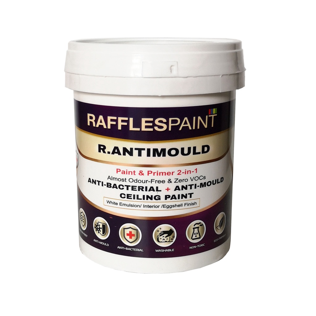Raffles Paint R.Antimould Paint & Primer 2in1 Eggshell Finish Water