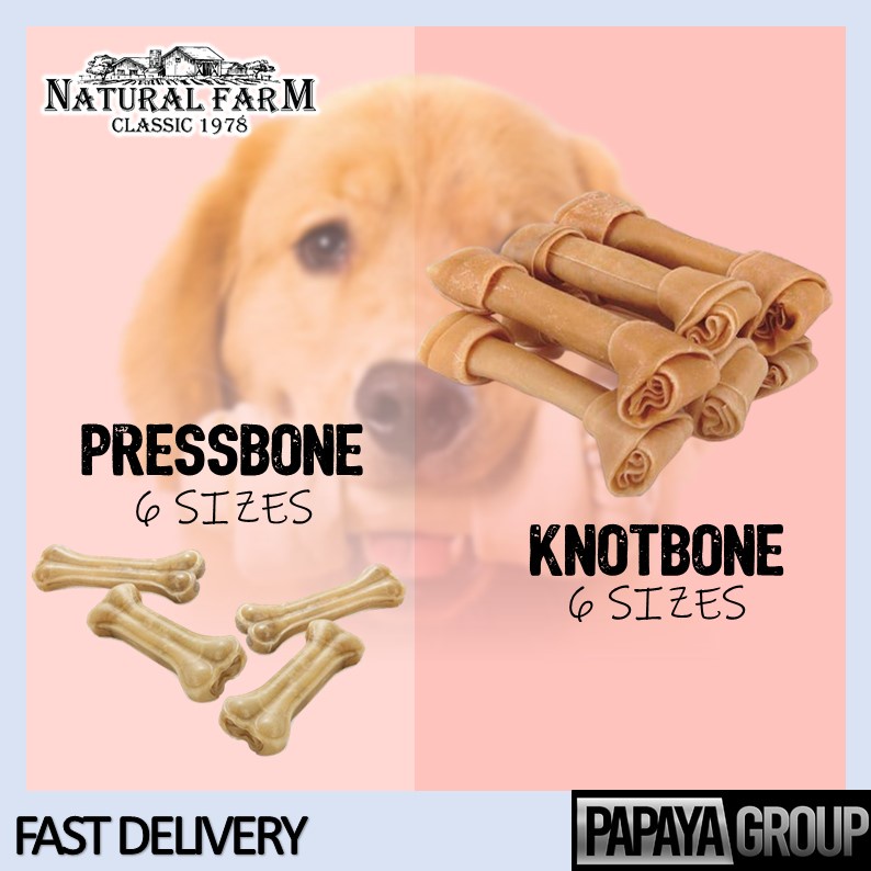 Natural Farm RawHide Pressed Bone Knot Bone Chew Bone - (Dental Care ...