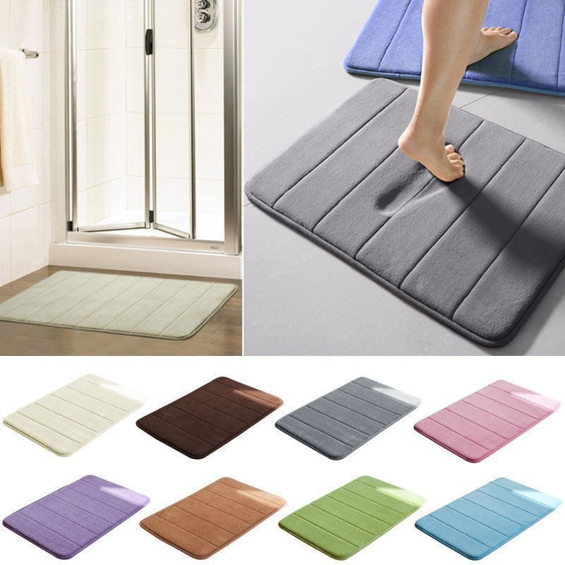 New 40*60cm Bath Mat Bathroom Carpet Water Absorption Rug Shaggy Memory ...