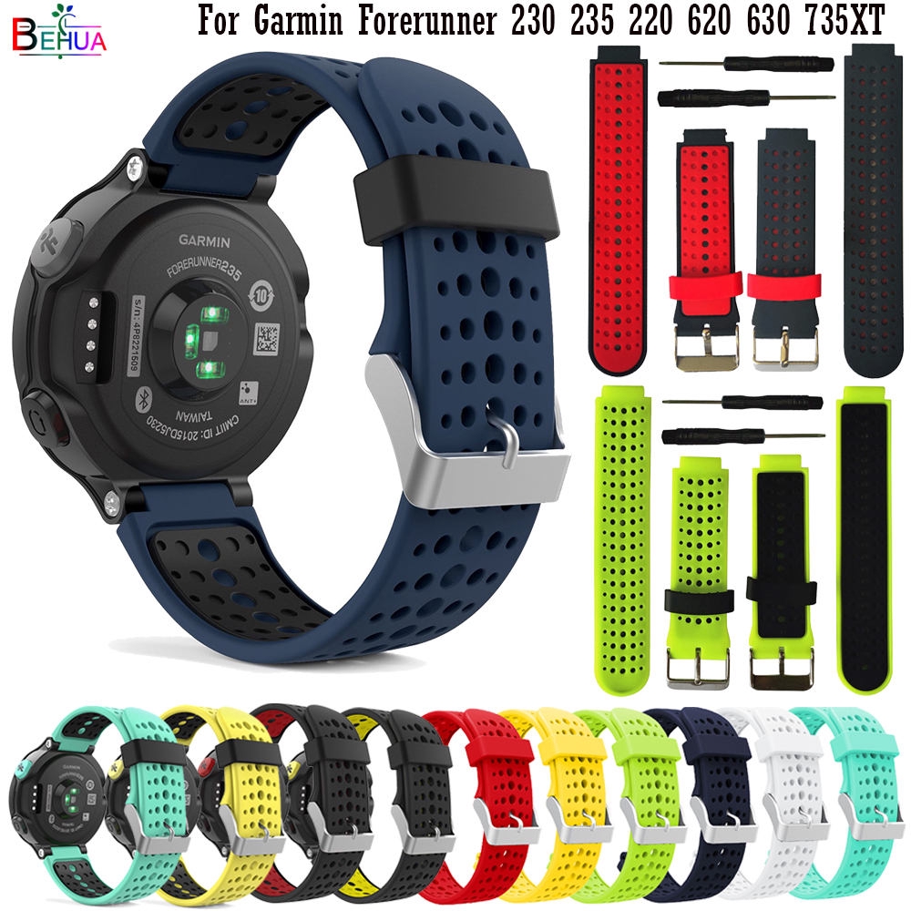 Bracelet en Siliconen Strap-it adapté à Garmin Forerunner 735xt / 235 / 230  / 220 /