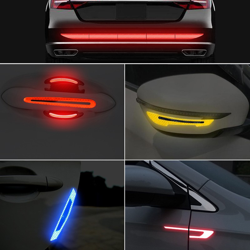 Car Sticker 5D Carbon Fiber Stickers Car Stickers And Decals Auto Reflective Strip Warning Car Styling Accessories