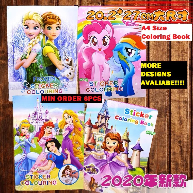 A4 Sticker Coloring Activity book for children Cartoon Shopee Singapore