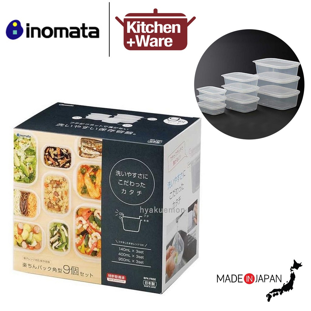 [JAPAN] INOMATA 9-Piece Set Fresh-Keeping Box Container/Fresh-Keeping ...