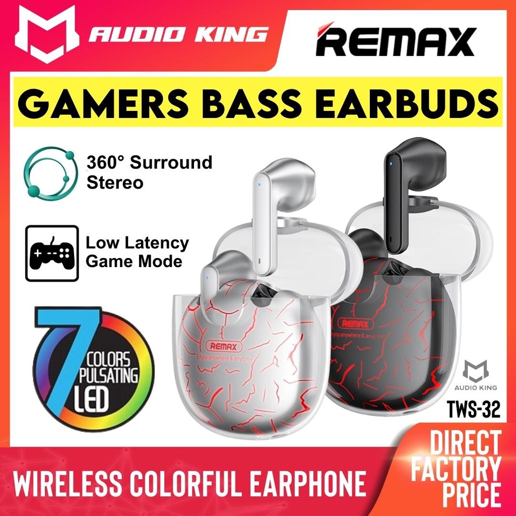 REMAX Earbuds Gaming Earbuds TWS Black Wireless Earphone Low Latency ...