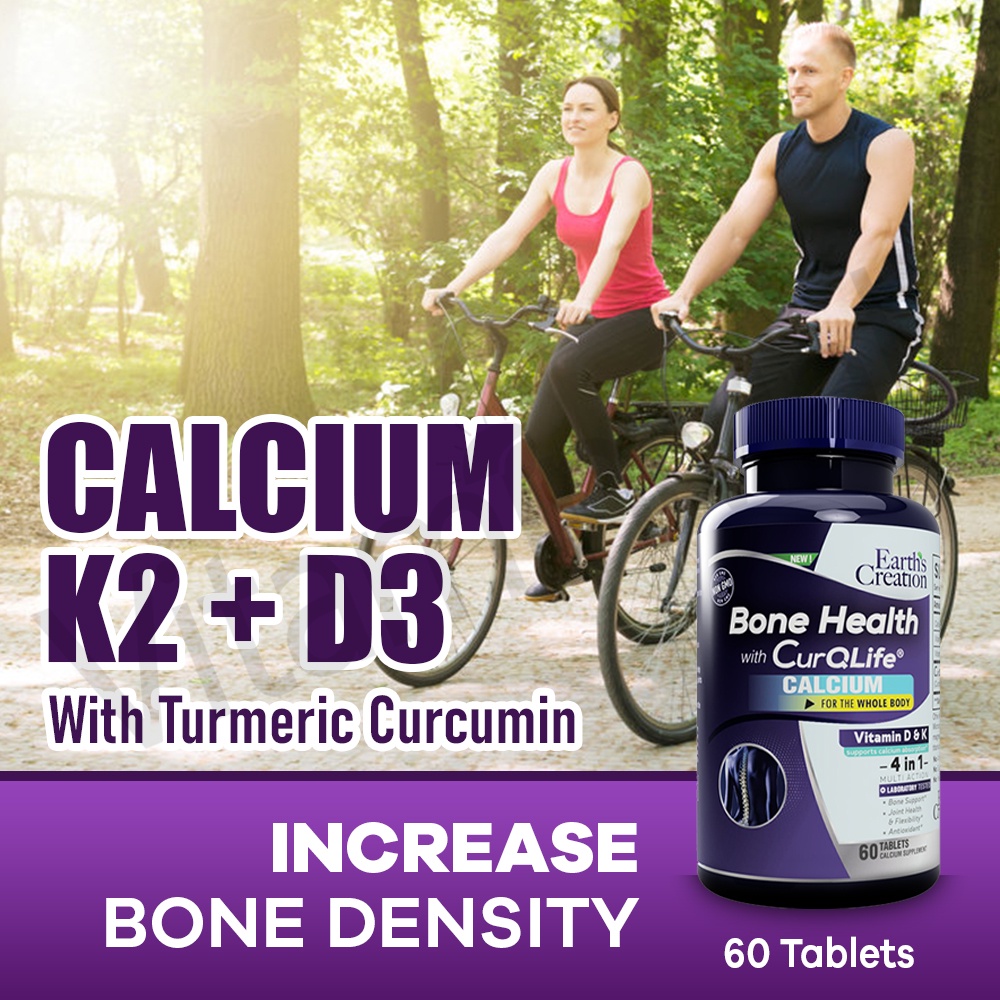 Earth's Creation Calcium with Vitamin K2, D3, Turmeric Bone & Heart