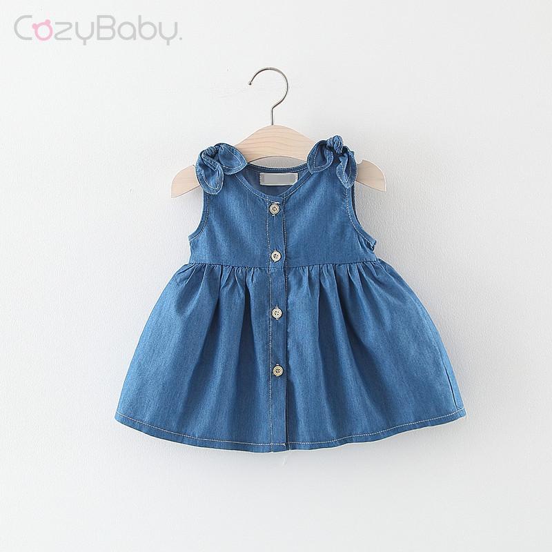 New Baby Girl Dress Summer Denim Dress Toddler Girl Dress Baju