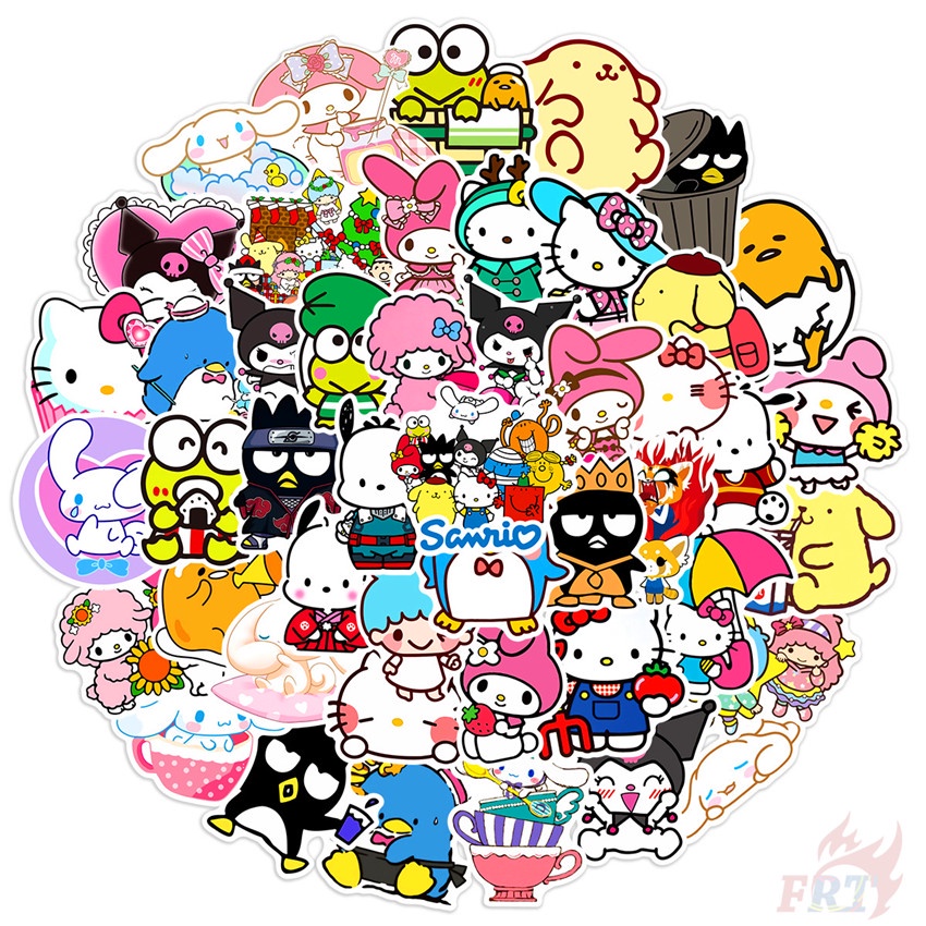 50Pcs/Set Sanrio Cartoon Q Character Mixed Series 05 Stickers Melody ...