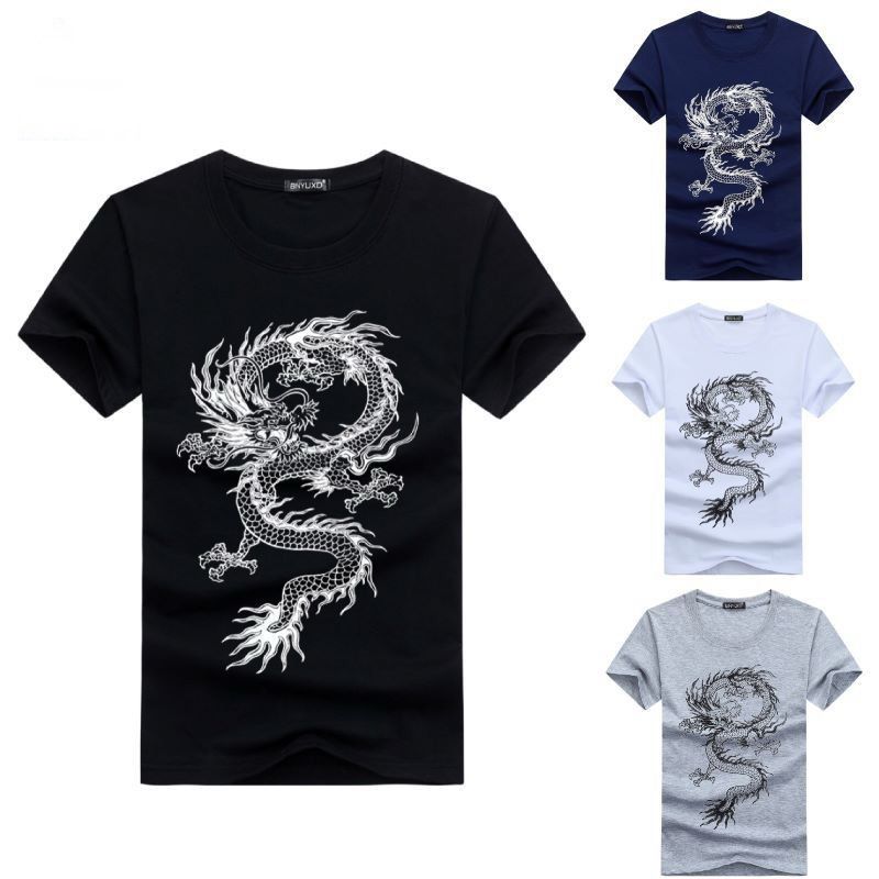 Summer Men S Clothes T Shirts Dragon Cool Trends Korean Personalized