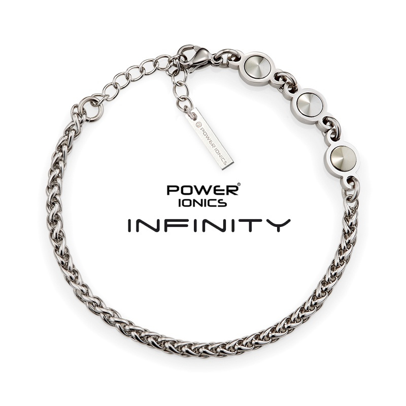 POWER IONICS Infinity Series New Trendy Fashion Jewelry Women 99.999% Pure Germanium Balls 3mm Charm Health Bracelets Bangles Free Engraved Gifts FDA Medical Device Registration