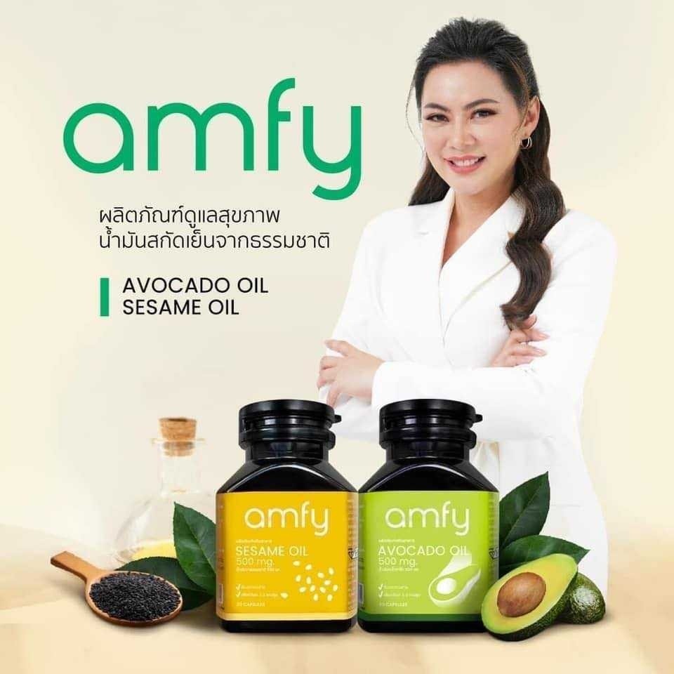 4 Get 1 Free amfy Sesame Oil Cold Pressed Black + Avocado Improves Bone