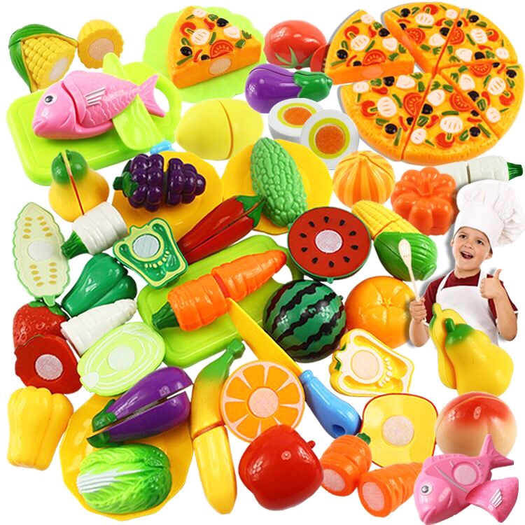 39 Styles Kitchen Food Toys Cut Fruits Vegetables Reusable Pretend Kitchen Kids Toys