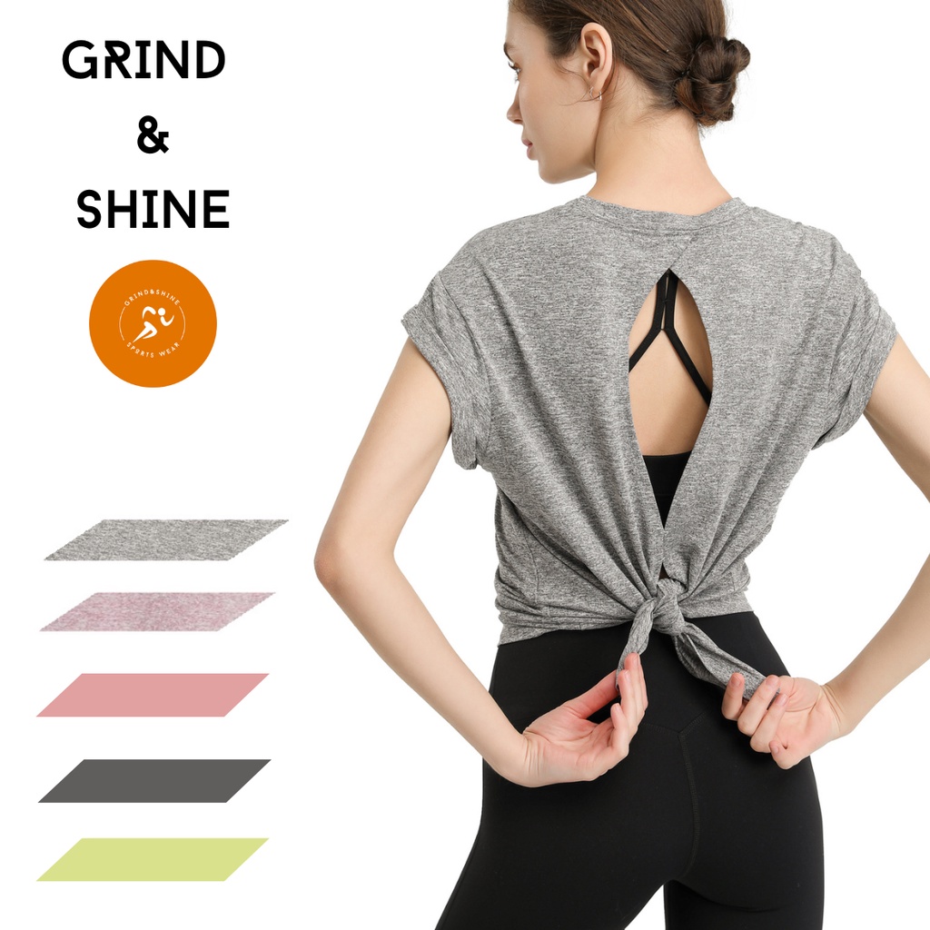 [SG READY STOCK] Premium yoga top/gym shirt and exercise top vest for women by Grind and Shine