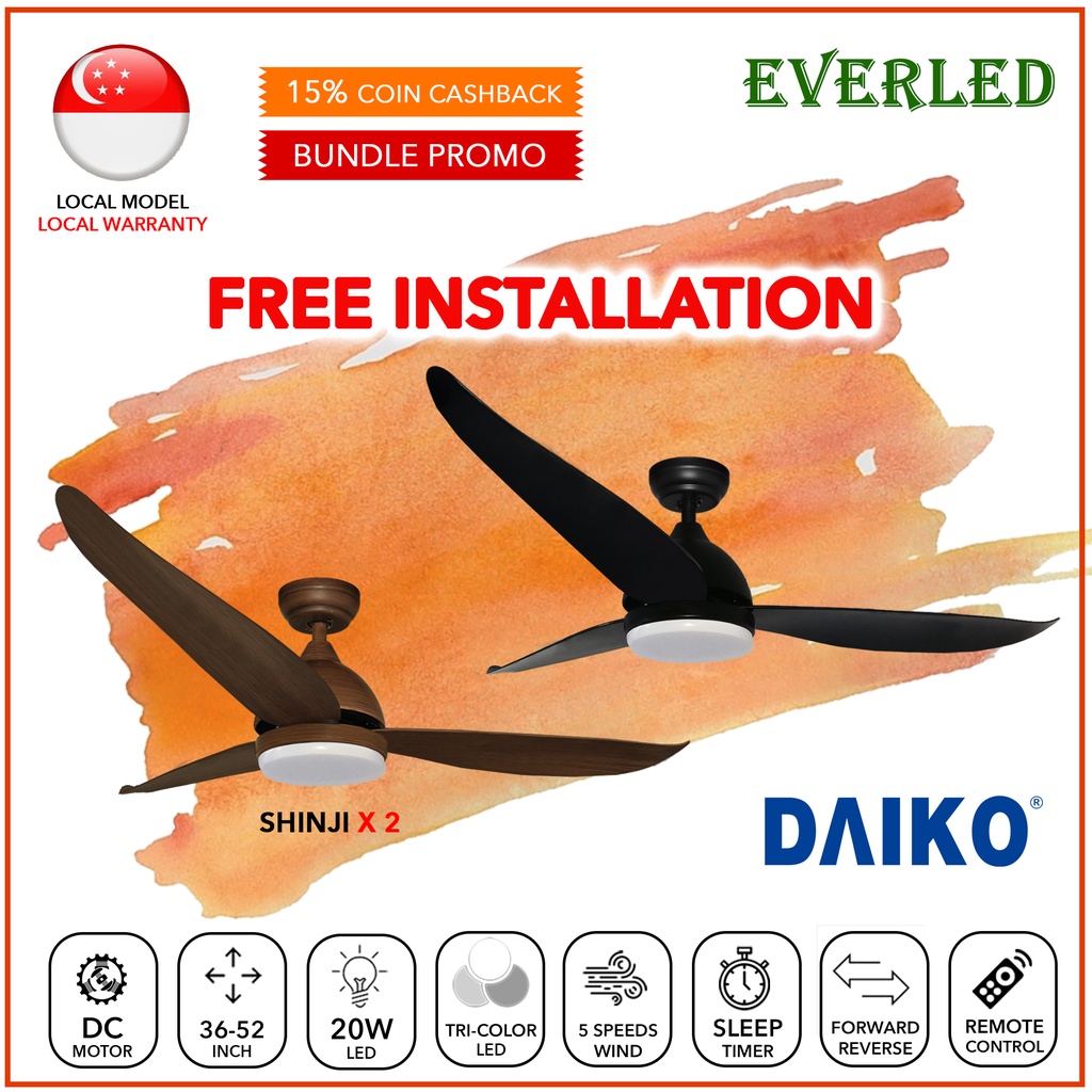 [FREE INSTALLATION] (Bundle Sales) DAIKO Shinji 36"/46"/52" DC Ceiling