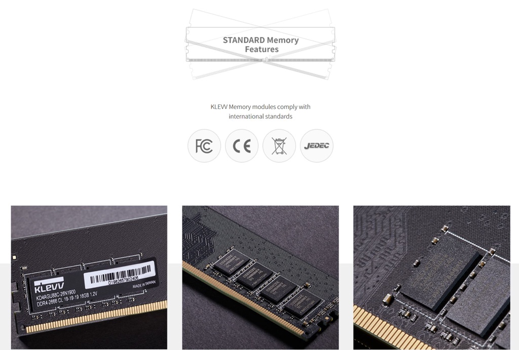 KLEVV Performance Memory 8GB / 16GB / 32GB DDR4 3200 CL22 KLEVV Performance Memory 8GB / 16GB / 32GB DDR4 3200 CL22