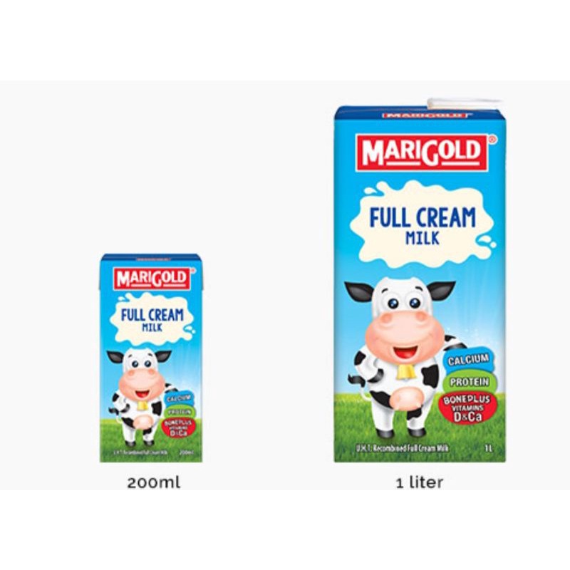 Milk full cream milk UHT Marigold / 牛奶 / susu | Shopee Singapore