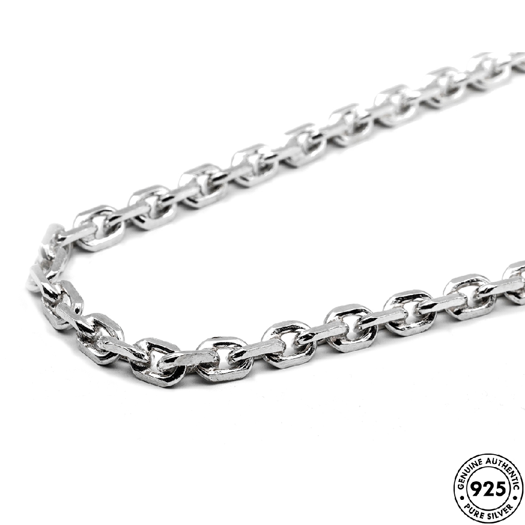 Elfi 925 Genuine Silver Necklace Anchor Link 7mm Chain Shopee