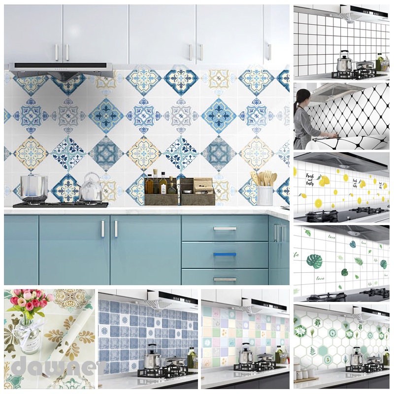 60cmx500cm Wallpaper Waterproof and Oilproof Wall Stickers Kitchen Bar ...