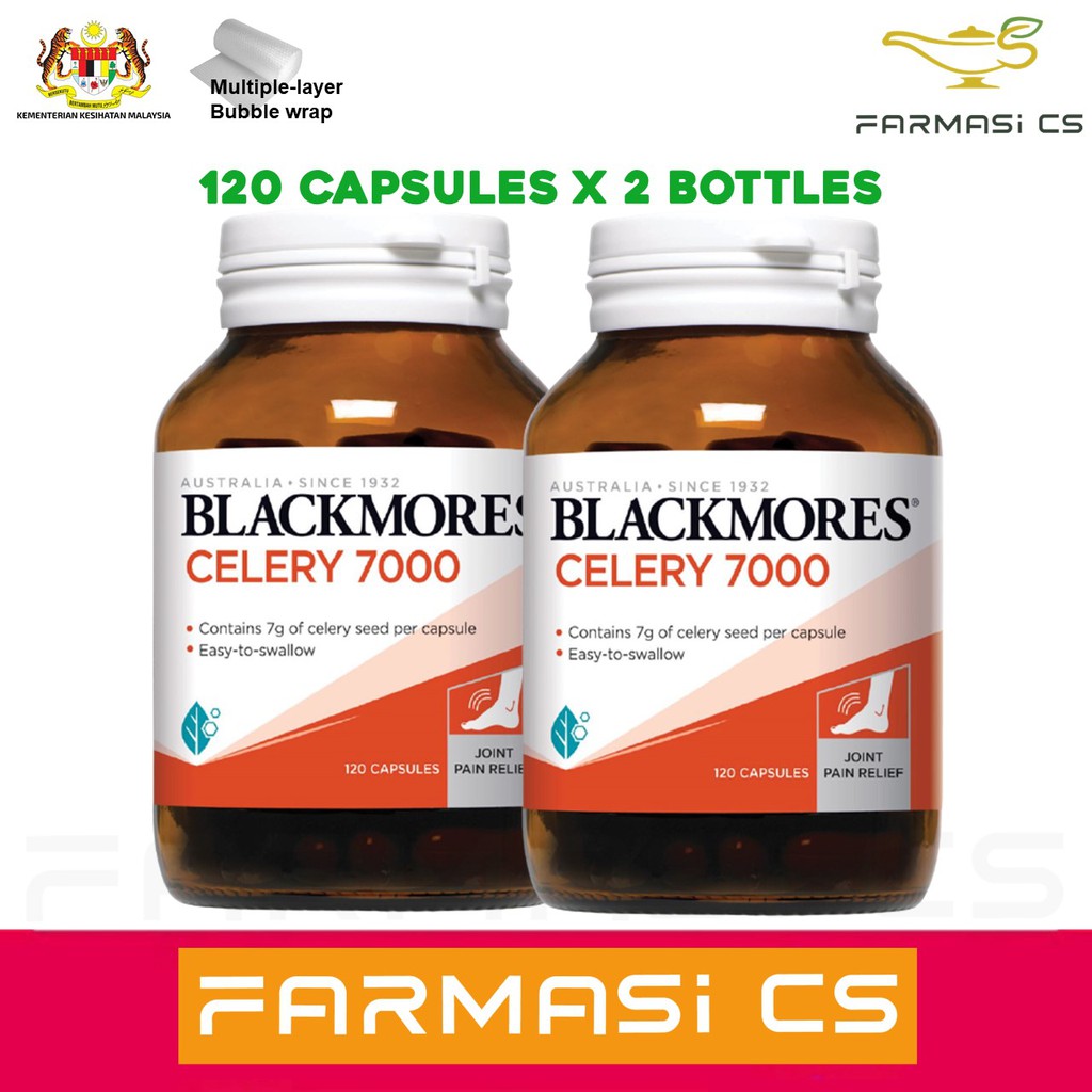 BLACKMORES Celery 7000 120 capsules x 2 bottles (TWIN) EXP08/2026