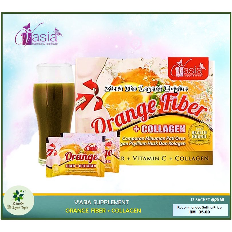 V'ASIA ( VASIA) Supplement Orange Fiber + Collagen (13 Sachets x 20ml
