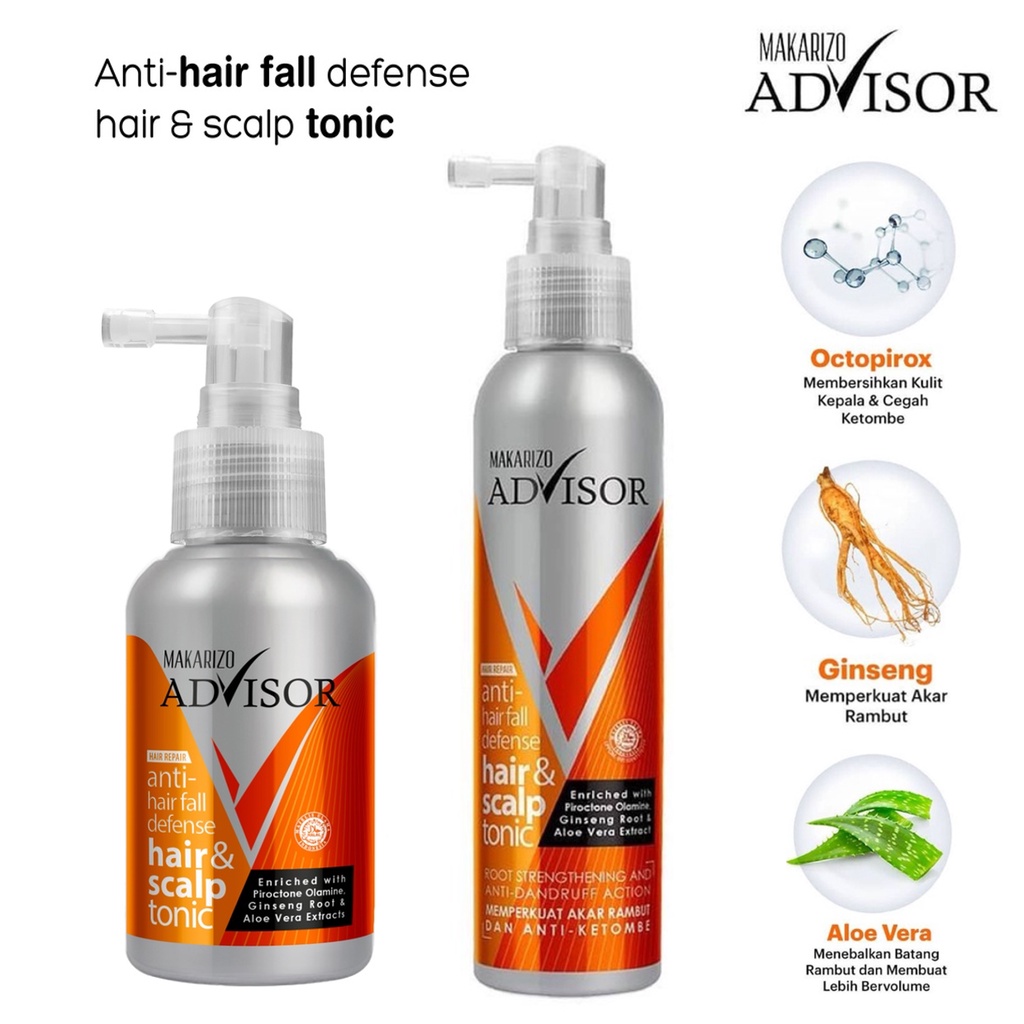 Makarizo Advisor Hair & Scalp Tonic 65ml 145ml. Hair Loss And Dandruff Treatment (Anti Hair