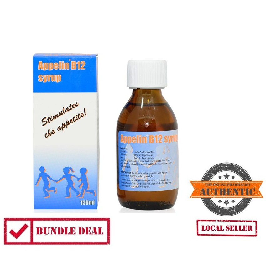 Appelin Vitamin B12 Syrup 150ml (Effective for stimulating Appetite for