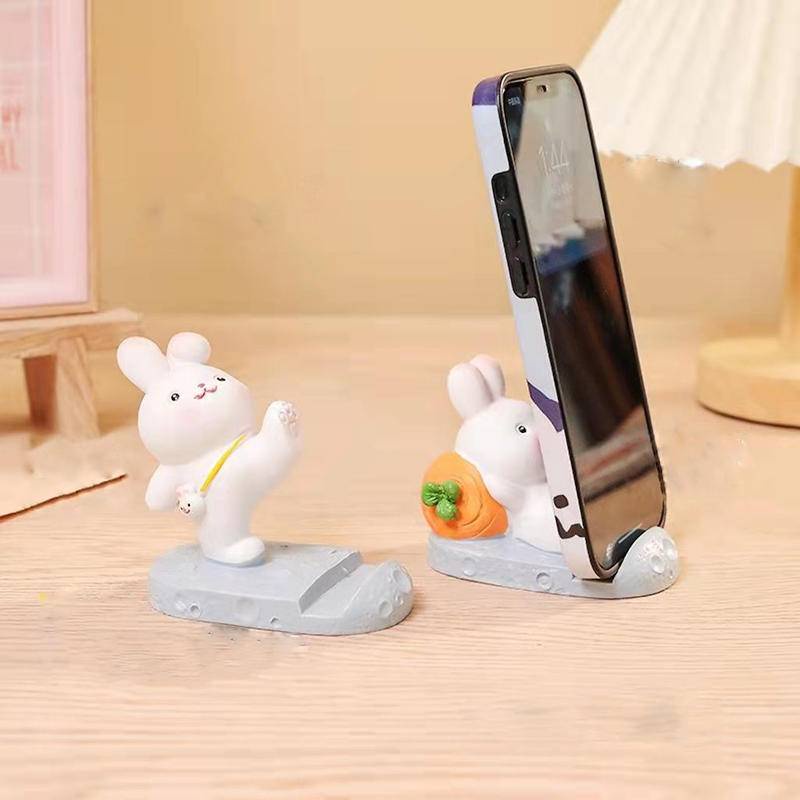 CNY 2023 Cartoon Cute Rabbit Mobile Phone Stand Holder Desktop Decoration Chinese New Year Gift
